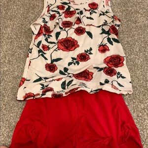 Girls rosette tank/shorts